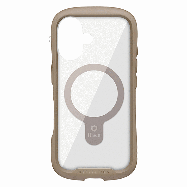 Magsafe強化ガラスクリアケース(ベージュ)