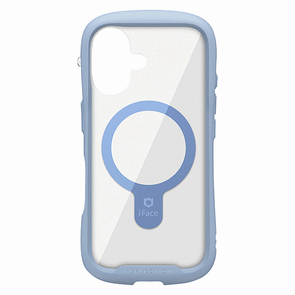 Magsafe強化ガラスクリアケース(ペールブルー)