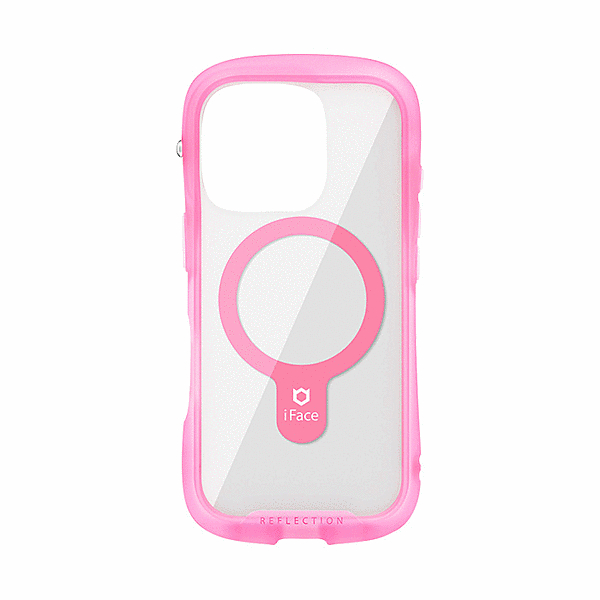 Magsafe 強化ガラスクリアケース(ピンク)
