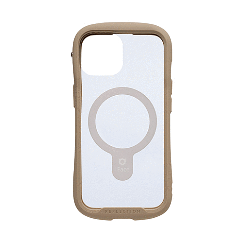 Magsafe強化ガラスクリアケース(ベージュ)