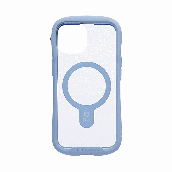 Magsafe強化ガラスクリアケース(ペールブルー)