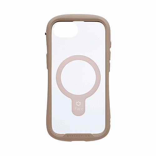 Magsafe強化ガラスクリアケース(ベージュ)