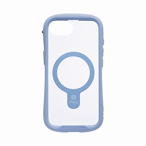 Magsafe強化ガラスクリアケース(ペールブルー)