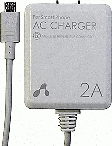 AC充電器2A/タブレット/スマホ/2.5m/WH