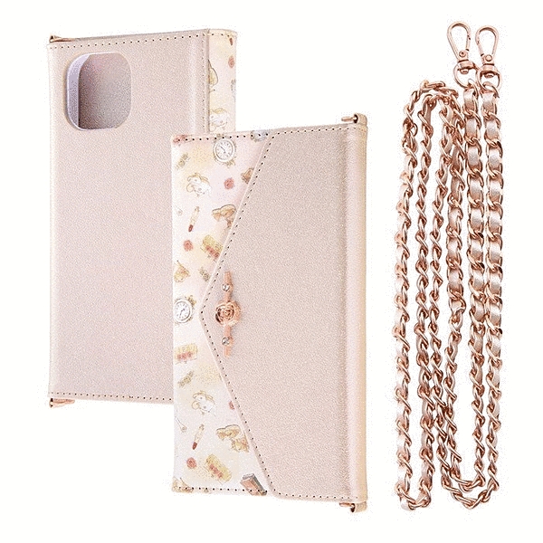 手帳型レザーケース Collet ショルダーストラップ付き/ベル