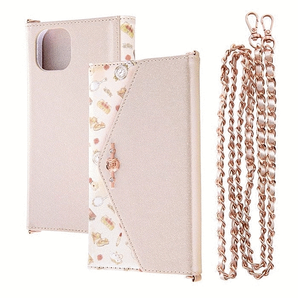 手帳型レザーケース Collet ショルダーストラップ付き/ベル