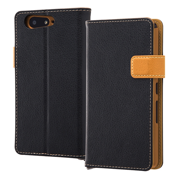 手帳ケース 2トーンカラー/ブラック/オレンジ