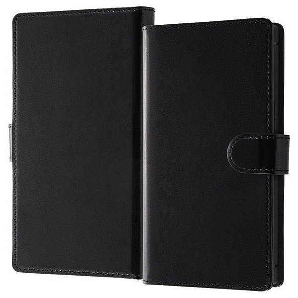 耐衝撃 徹底保護 手帳型レザーケース Squl/ブラック