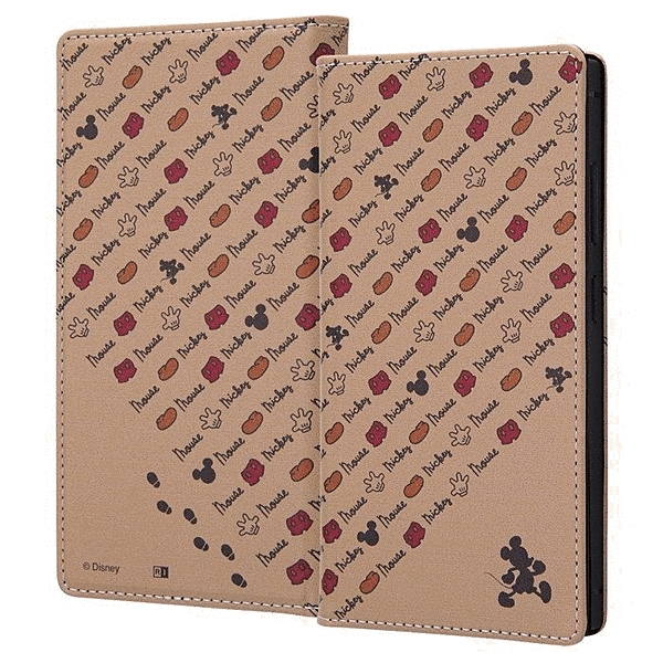 耐衝撃 徹底保護 手帳型レザーケース Squl/ミッキーマウス_モチーフ柄