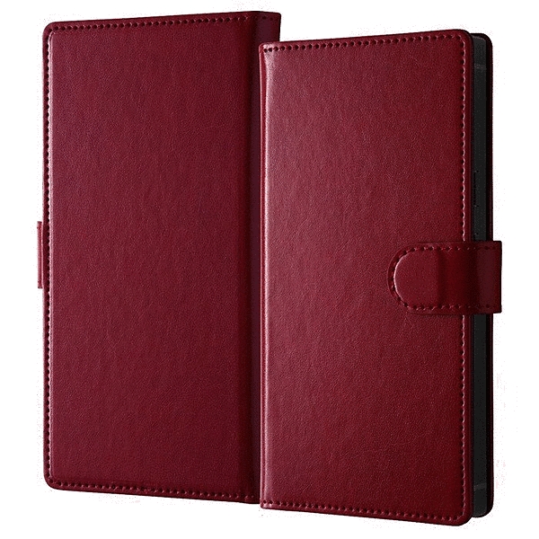 耐衝撃 徹底保護 手帳型レザーケース Squl/レッド