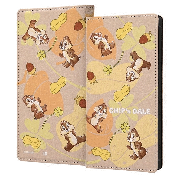 耐衝撃 徹底保護 手帳型レザーケース Squl/チップ&デール_プラント柄