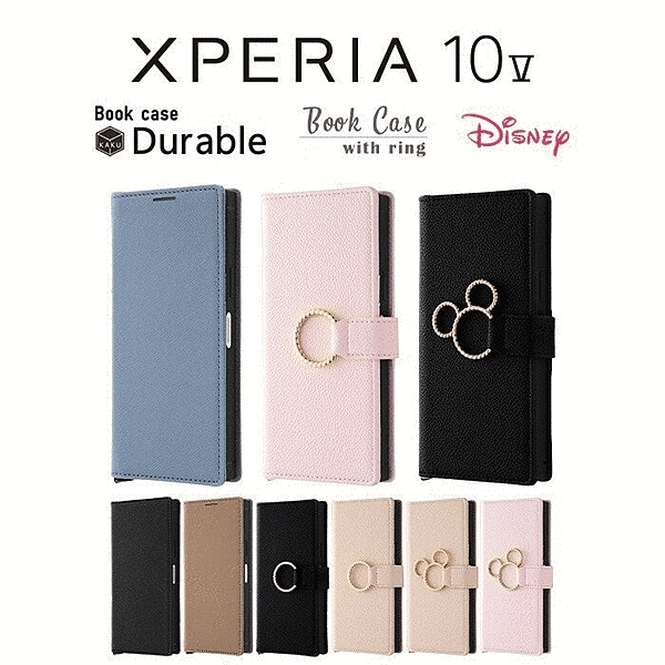 Durable 耐衝撃 マグネット不使用 シンプル スクエア 手帳型レザーケース/ブルー/ライトグレー