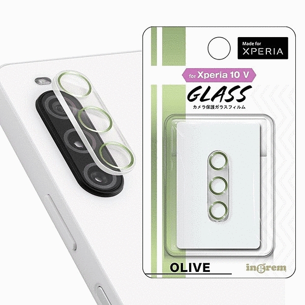 ガラスフィルム カメラ メタリック 10H/オリーブ