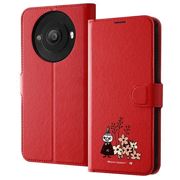 耐衝撃 手帳型レザーケース シンプルマグネット/ムーミン/リトルミイとお花_3