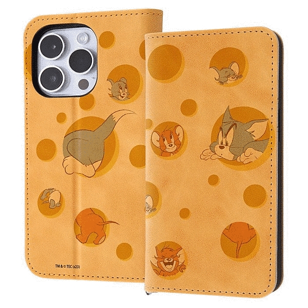 耐衝撃 手帳型レザーケース Raffine/トムとジェリー/トムとジェリーとタフィー_チーズ