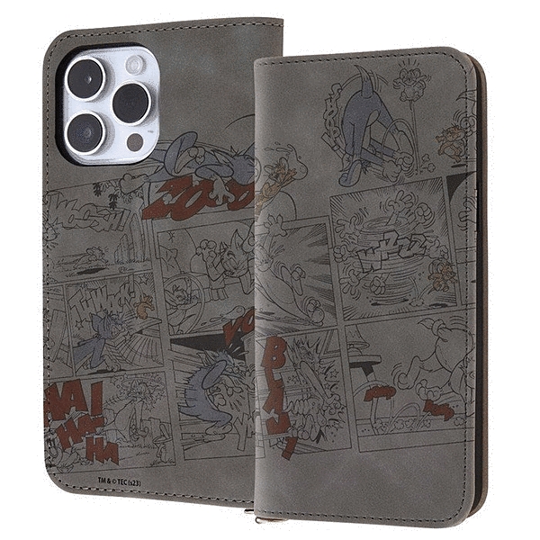 耐衝撃 手帳型レザーケース Raffine/トムとジェリー_コミック