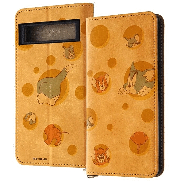 耐衝撃 手帳型レザーケース Raffine/トムとジェリー/トムとジェリーとタフィー_チーズ