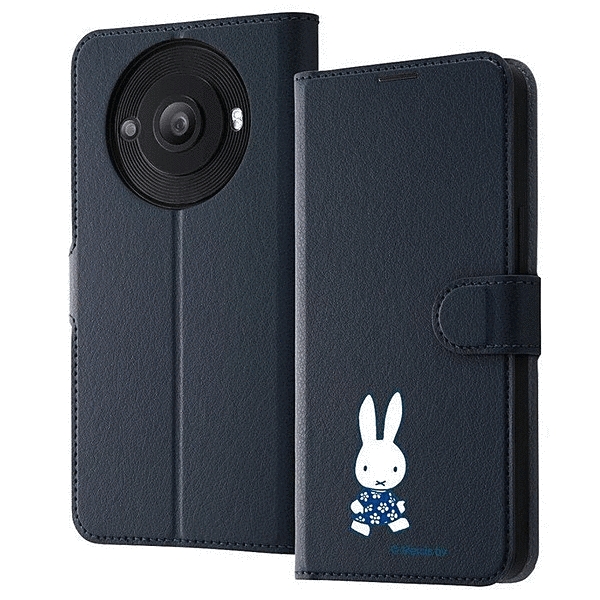 耐衝撃 手帳型レザーケース シンプルマグネット/ミッフィー_てくてく