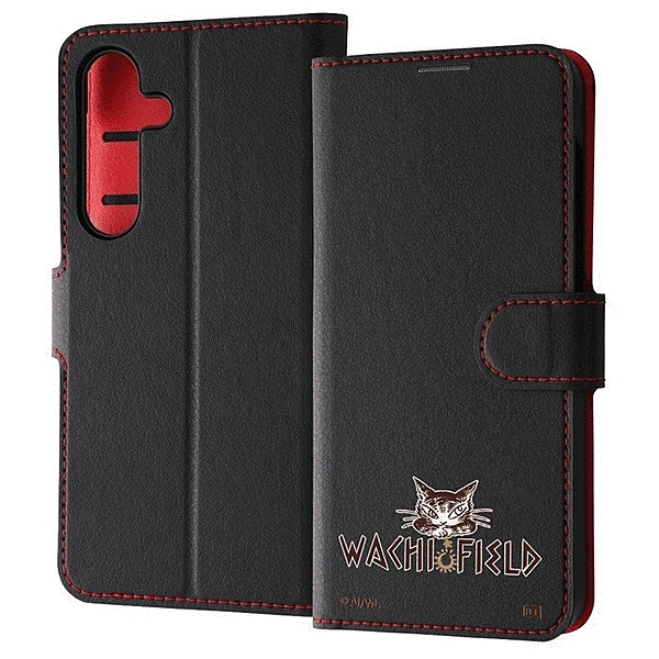 耐衝撃 手帳型レザーケース シンプルマグネット/ダヤン_WACHIFIELDロゴ