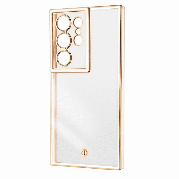 TPUソフトケース 精密設計 メタリック LUSTANT/ホワイト/ゴールド