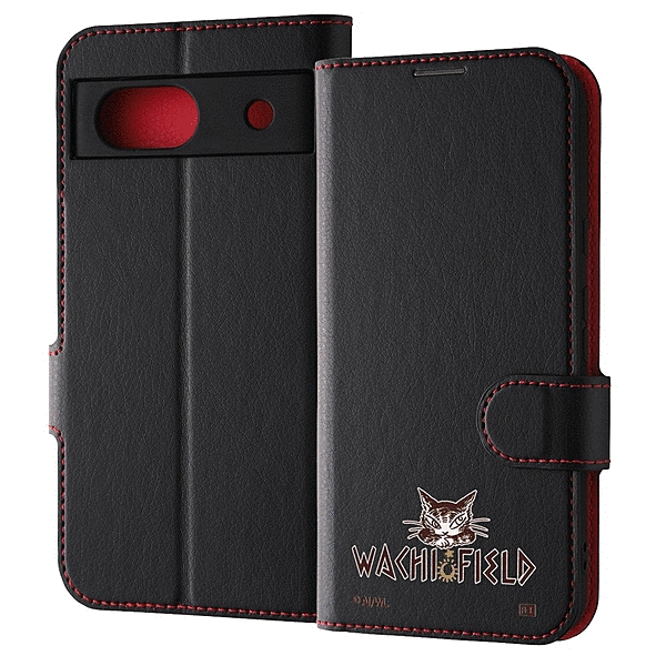 耐衝撃 手帳型レザーケース シンプルマグネット/ダヤン_WACHIFIELDロゴ