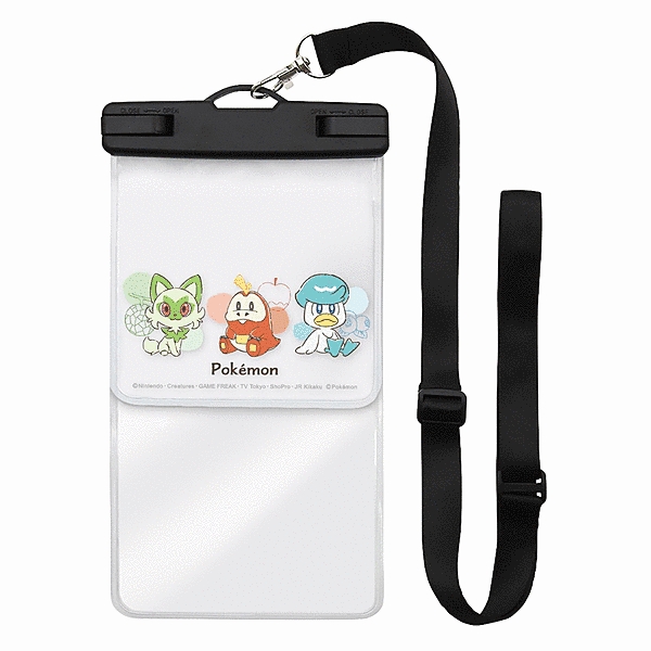 スマホ 防水ケース 収納ポーチ付き/ニャオハ_ホゲータ_クワッス