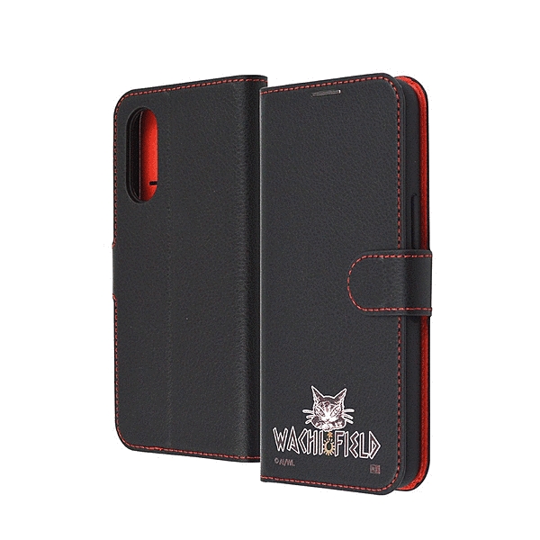 耐衝撃 手帳型レザーケース シンプルマグネット/ダヤン_WACHIFIELDロゴ