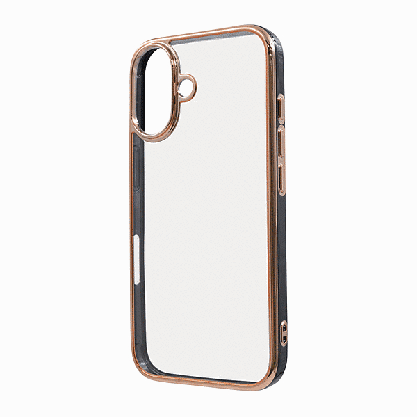 LUSTANT 衝撃吸収 バンパー キラキラ メタリック カラフル ハイブリッドケース/ブラック/ゴールド