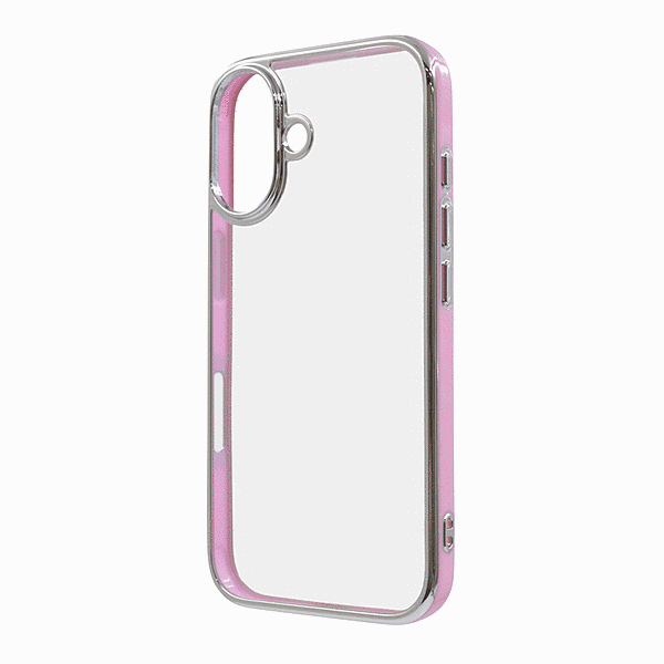 LUSTANT 衝撃吸収 バンパー キラキラ メタリック カラフル ハイブリッドケース/ライトピンク/シルバー
