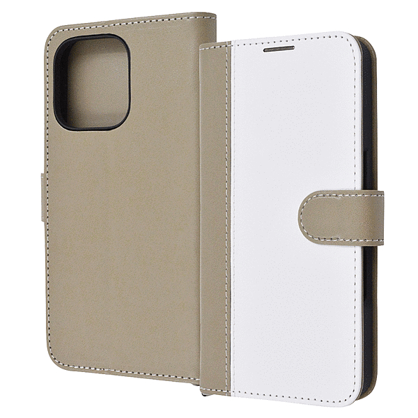 耐衝撃 手帳型レザーケース Noble/ホワイト/トープ