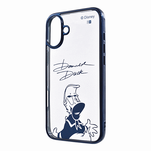 衝撃吸収 バンパー メタリック ハイブリッドケース/ドナルドダックサイン_メタリック