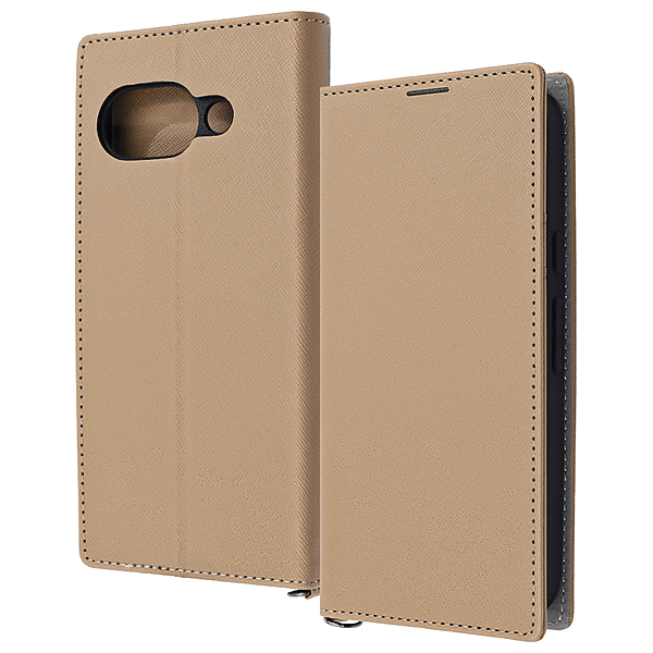 Durable 耐衝撃 マグネット不使用 シンプル スクエア 手帳型レザーケース/トープ/ライトグレー