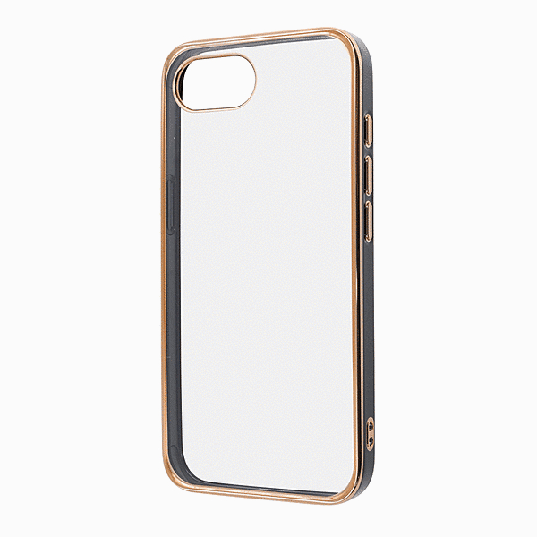 LUSTANT 衝撃吸収 バンパー キラキラ メタリック カラフル ハイブリッドケース/ブラック/ゴールド