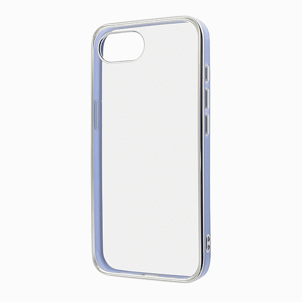 LUSTANT 衝撃吸収 バンパー キラキラ メタリック カラフル ハイブリッドケース/ライトブルー/シルバー