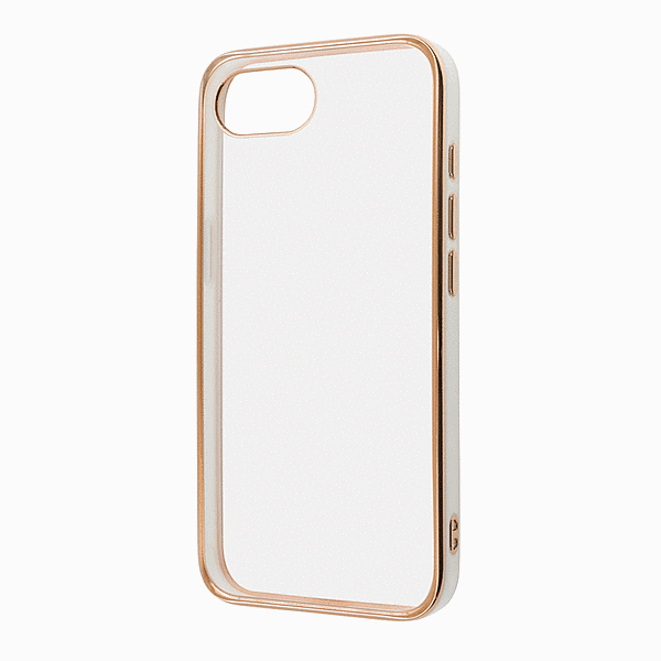 LUSTANT 衝撃吸収 バンパー キラキラ メタリック カラフル ハイブリッドケース/ホワイト/ゴールド