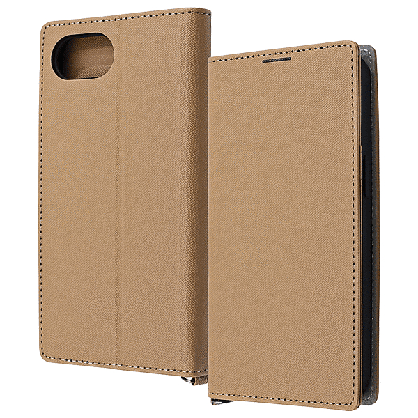 Durable 耐衝撃 マグネット不使用 シンプル スクエア 手帳型レザーケース/トープ/ライトグレー