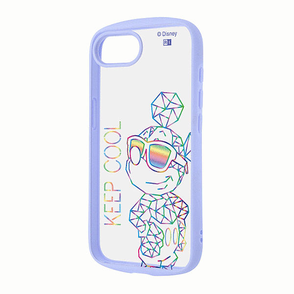 Puffull 耐衝撃 バンパー ハイブリッドケース/ミッキーマウス_ポリゴン風