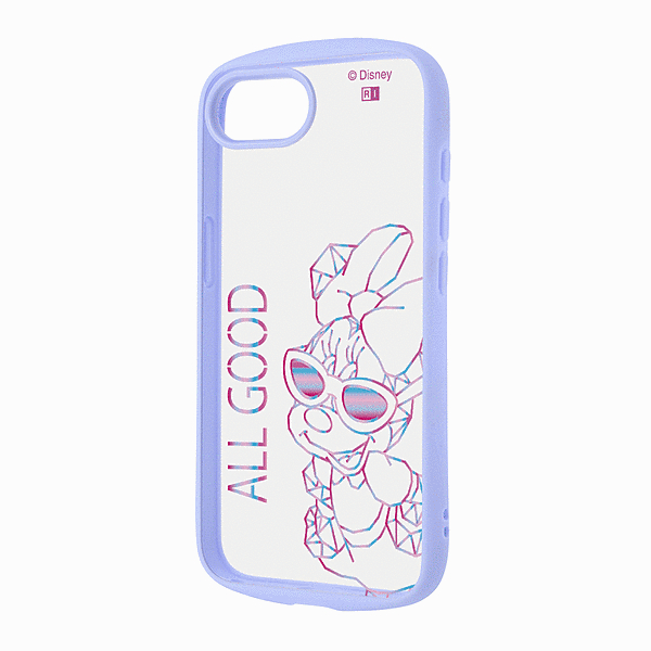 Puffull 耐衝撃 バンパー ハイブリッドケース/ミニーマウス_ポリゴン風