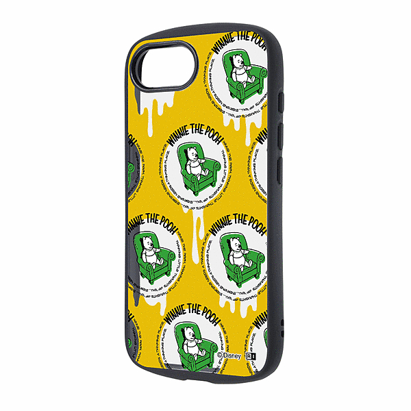 Puffull 耐衝撃 バンパー ハイブリッドケース/プーさん_グリーンの椅子