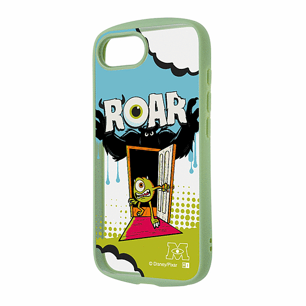 Puffull 耐衝撃 バンパー ハイブリッドケース/モンスターズ・インク/マイク_恐怖体験