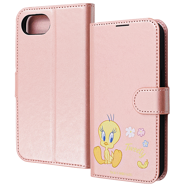 耐衝撃 手帳型レザーケース シンプルマグネット/ルーニー・テューンズ/トゥイーティー