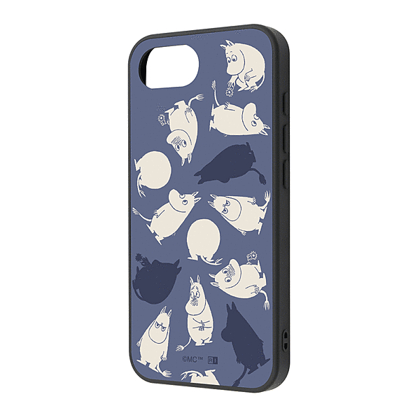 maru 衝撃吸収 バンパー ハイブリッドケース/ムーミン/ムーミン_モノクロ総柄