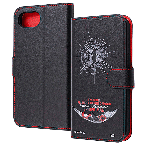 衝撃吸収 マグネットベルト シンプル 手帳型レザーケース/マーベル/スパイダーマン_8