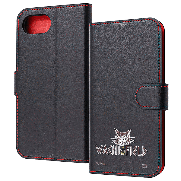 耐衝撃 手帳型レザーケース シンプルマグネット/ダヤン_WACHIFIELDロゴ