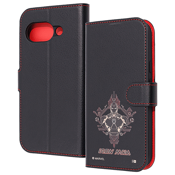衝撃吸収 マグネットベルト シンプル 手帳型レザーケース/マーベル/アイアンマン_5