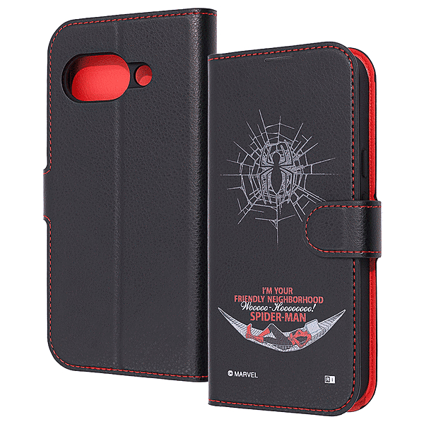 衝撃吸収 マグネットベルト シンプル 手帳型レザーケース/スパイダーマン_8