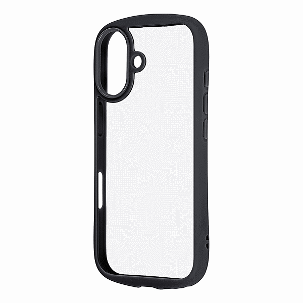ハイブリッドタフケース パッフル レンズガード ブラック