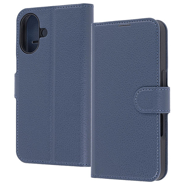 手帳型レザーケースマグネット ダークネイビー