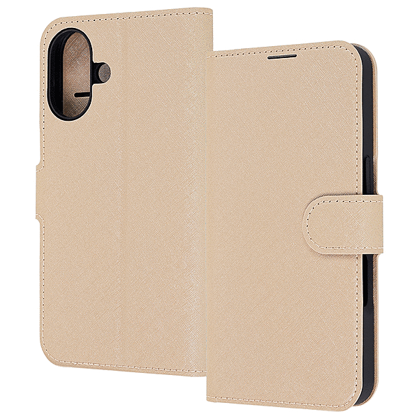 手帳型レザーケースマグネット ベージュ