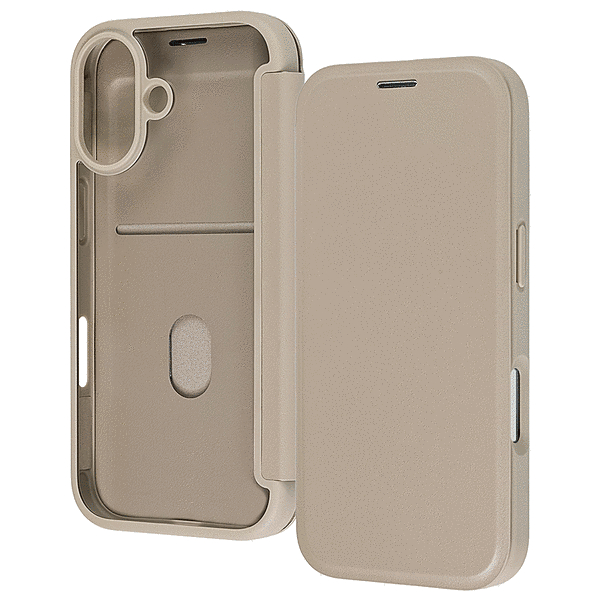 クリアフリップケース マグネット ベージュ